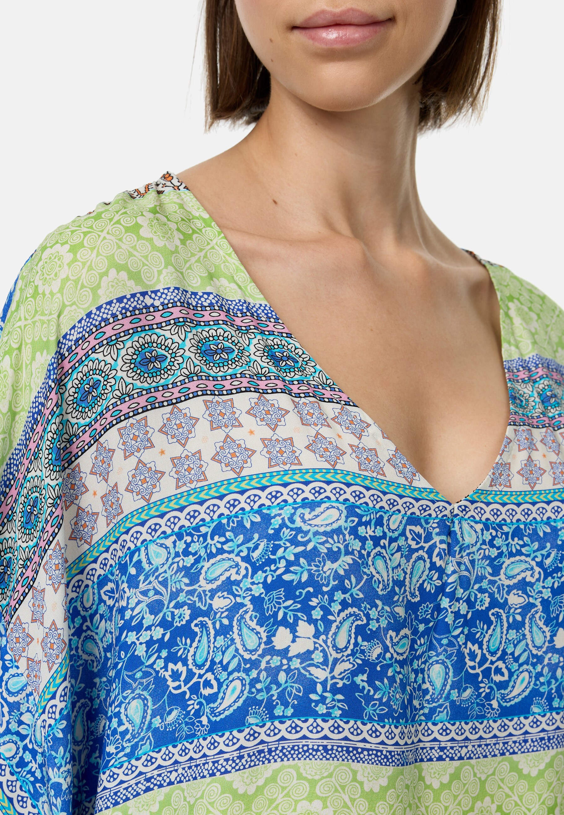 PM SELECTED Damen Schlupfbluse Extravagante Tunika Bluse mit auffallendem Print in Einheitsgröße PM58