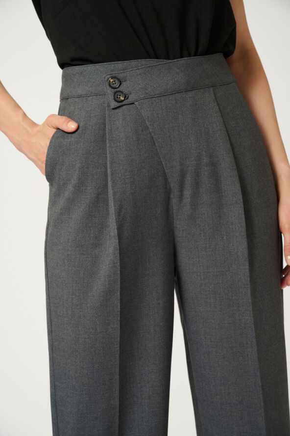 Kaffe KAmerle Button Pants 7/8 Dark grey melange