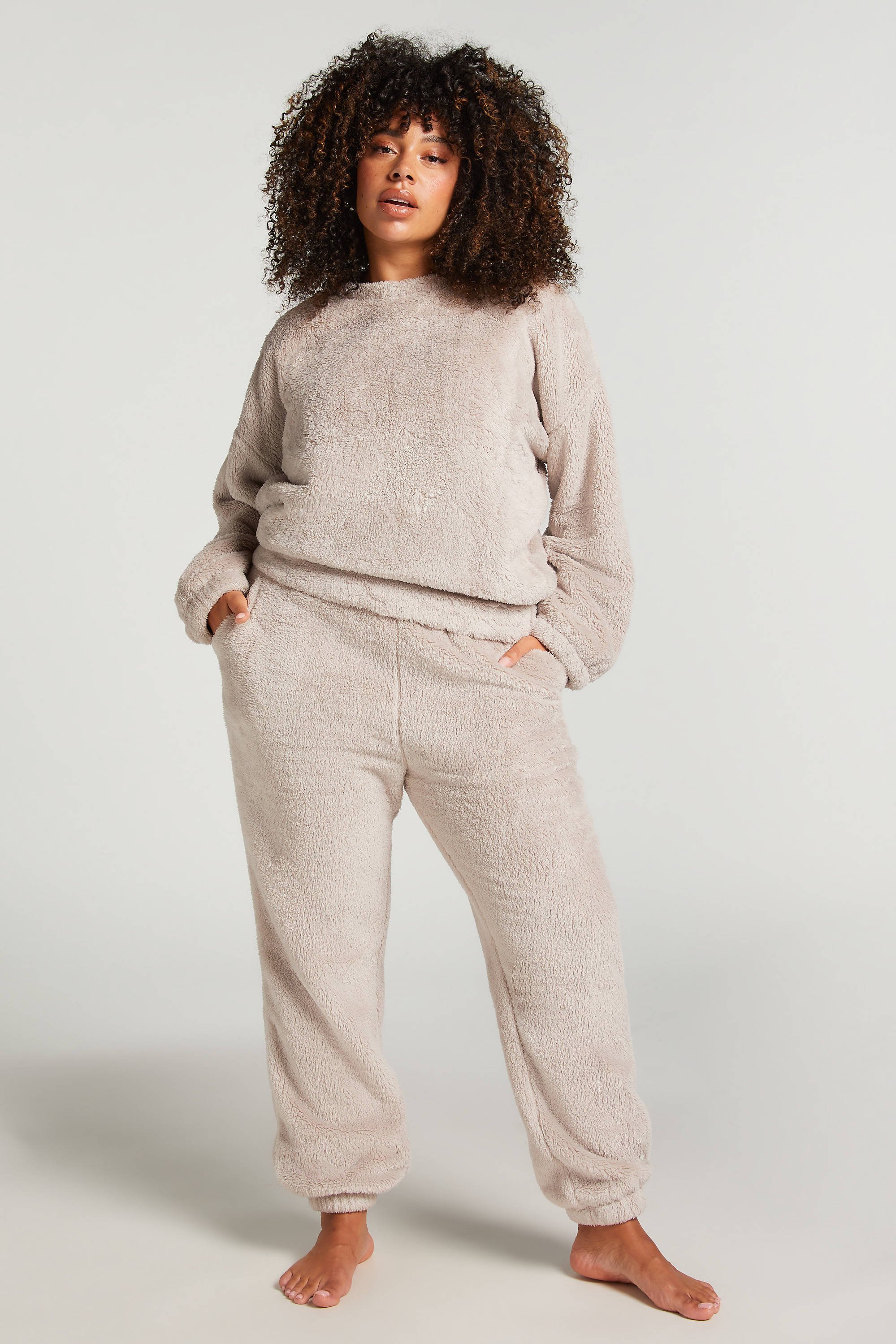 Hunkemöller fleece loungebroek Snuggle grijs