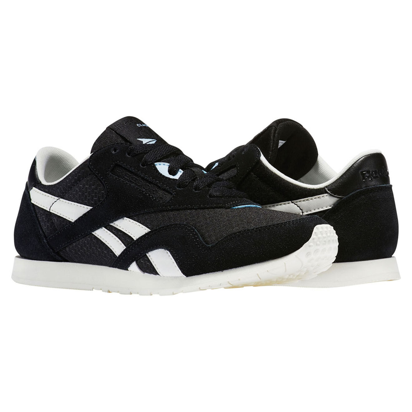 Reebok Baskets en Textile & Velours de Cuir Classic Nylon noires
