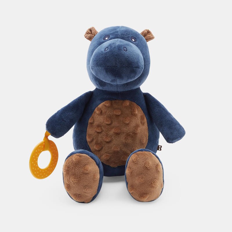 Doudou dinosaure velours effets sensoriels bleu naissance Bleu