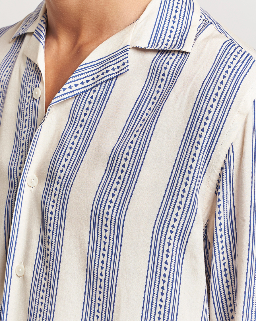 OAS Havana Long Sleeve Viscose Shirt Blue/White