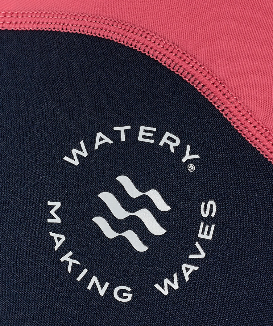 Watery UV våddragt til børn - Calypso Shorty - Coral/mørkeblå