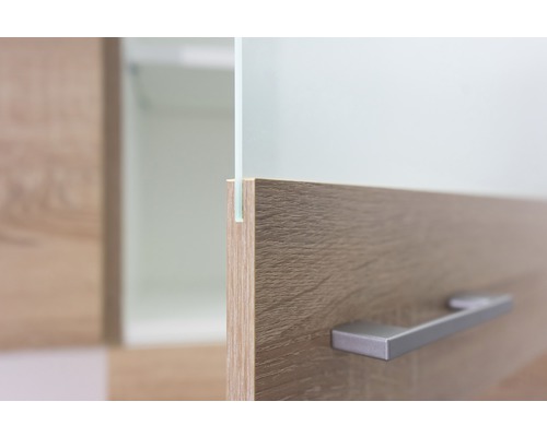 Flex Well wandkast met glazen deur Samoa BxDxH 50 x 32 x 55 cm Sonoma eiken mat gedemonteerd scharnier omkeerbaar (links of rechts te monteren)