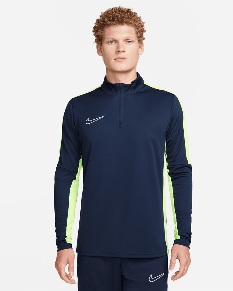 Haut d'entrainement 1/4 Zip Nike Academy 23 Bleu Marine & Jaune Fluo pour homme