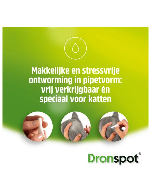 Dronspot Spot-On Kat  0.5 - 2.5kg - Anti wormenmiddel - 2 pip 0.5 - 2.5kg S