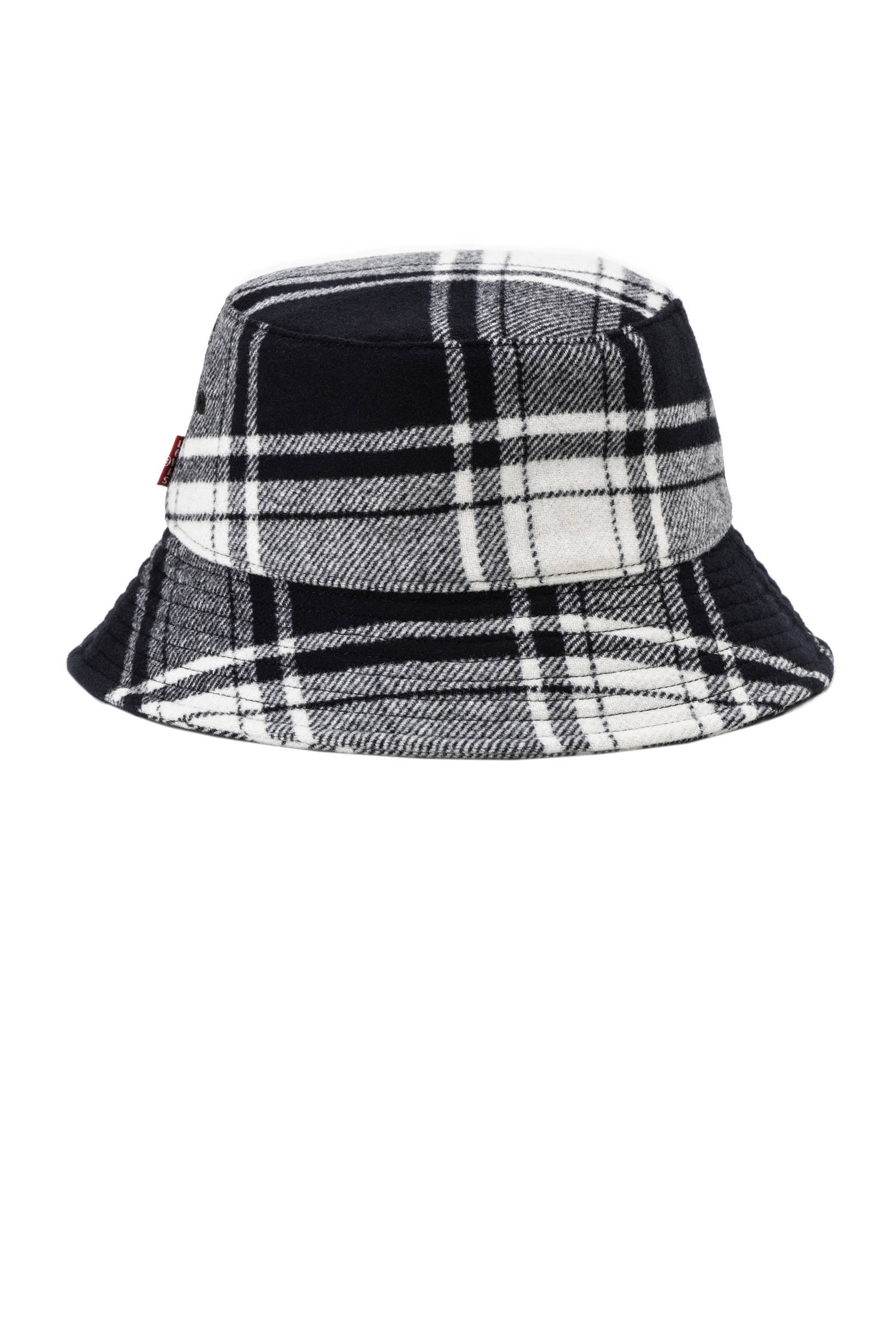 Levi's geruite bucket hat zwart/wit