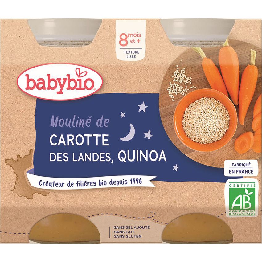 Petits Pots de Carotte et Quinoa 2x200g - Doré