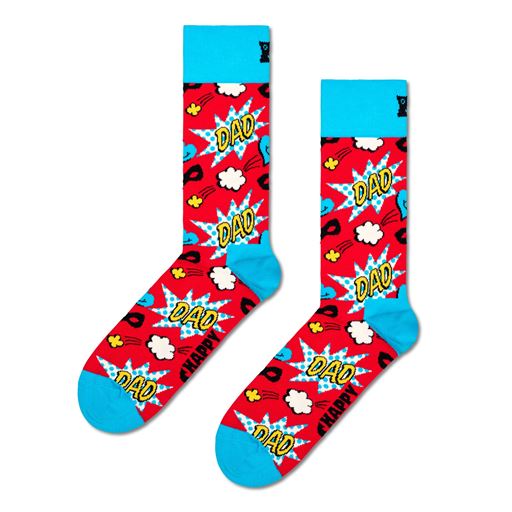 Happy Socks Super Dad Gaveæske 3-pak Strømper, Red, 41-46