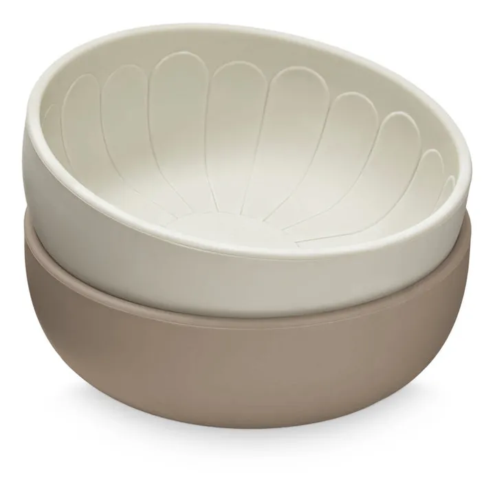 Cam Cam Bol Flower en silicone - Set de 2 | Beige
