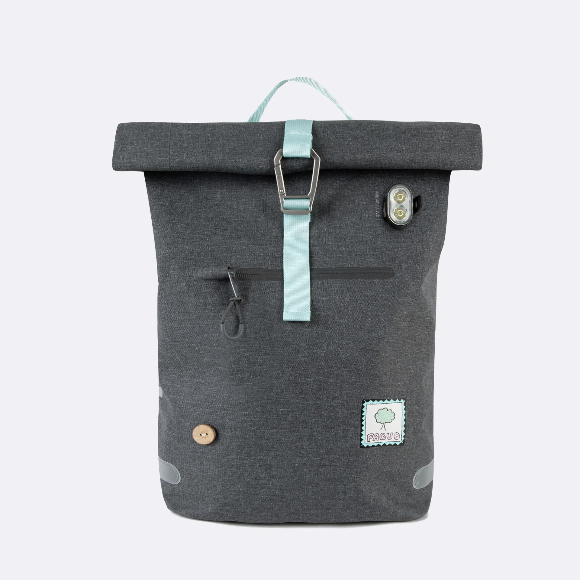 Sac à dos gris foncé vegan polyester recyclé - modèle cycling w medium