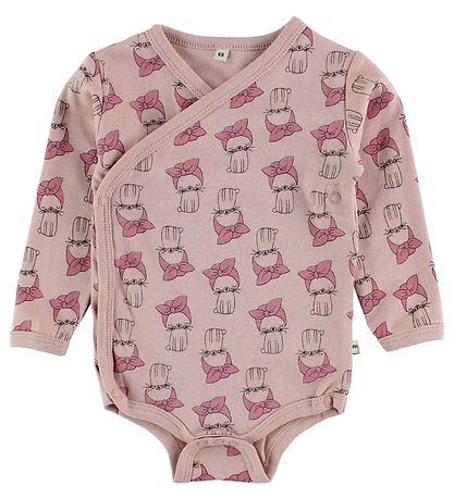 Pippi Baby Wickel- Bodies - 4er-Pack - Lila/Pink m. Print