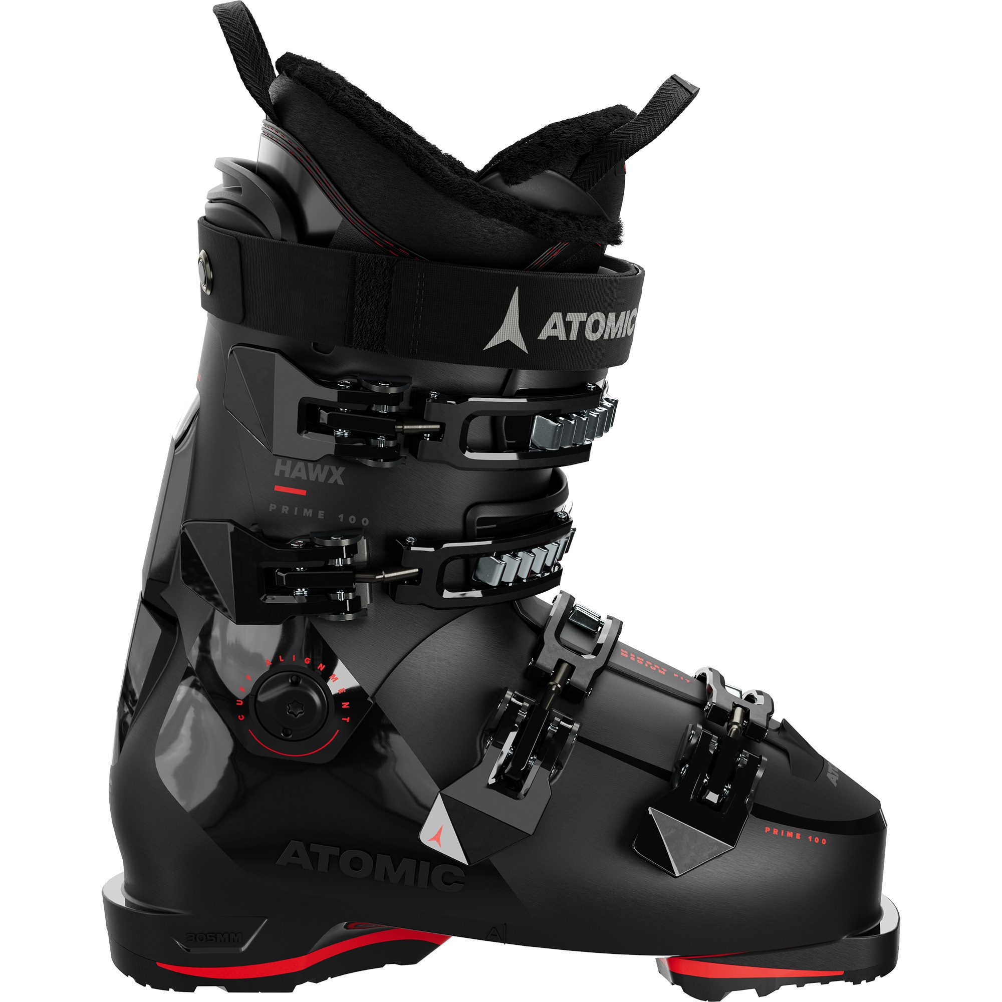 Atomic Hawx Prime 100 GripWalk Alpin Skischuhe Herren schwarz rot