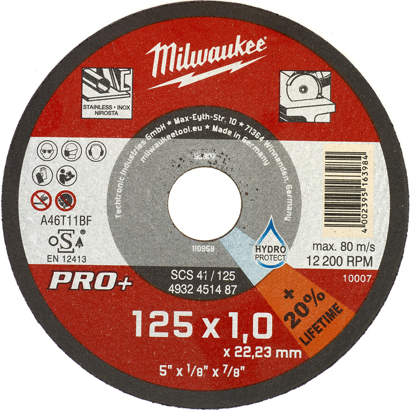 Milwaukee Doorslijpschijf metaal PRO+ SCS41 125x22,2x1mm