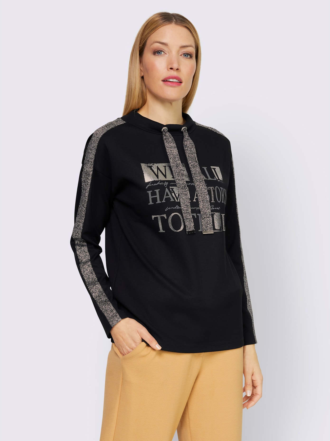 Sweat-shirt col montant à coulisse