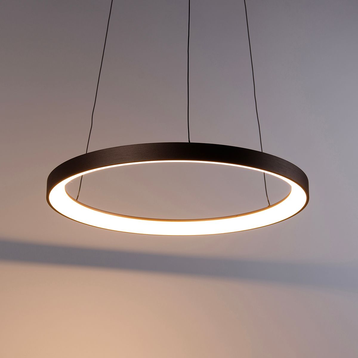 Design hanglamp brons incl. LED dimbaar easylift - Hoop