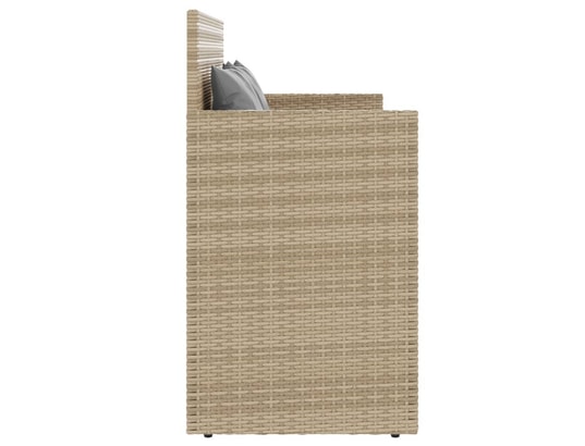 VIDAXL - Banc de jardin avec coussins beige résine tressée