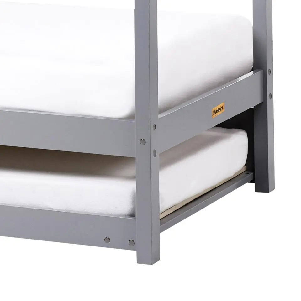 CRILLON - Onderschuifbed - Grijs - 90 x 200 - Hout