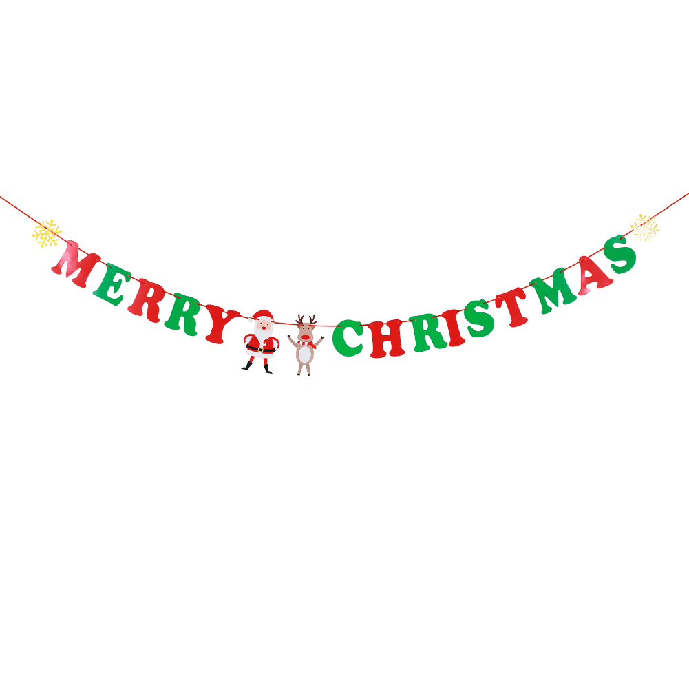 (26-tlg. Set) Merry Christmas Girlande Weihnachts Party Dekoration Pompon's / Papierfächer / Tortenstecker - Rot / Grün / Weiss
