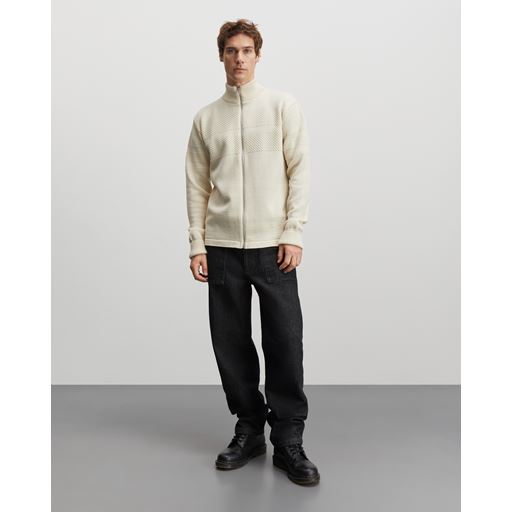 Mads Nørgaard Klemens Zip Striktrøje, Vanilla Ice, XXL