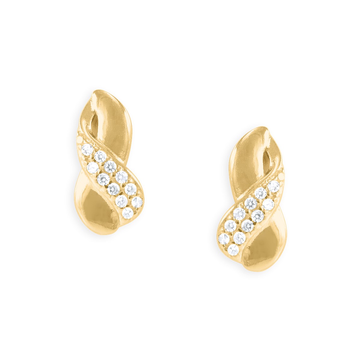Boucles d'oreilles plaquées or avec oxydes de zirconium