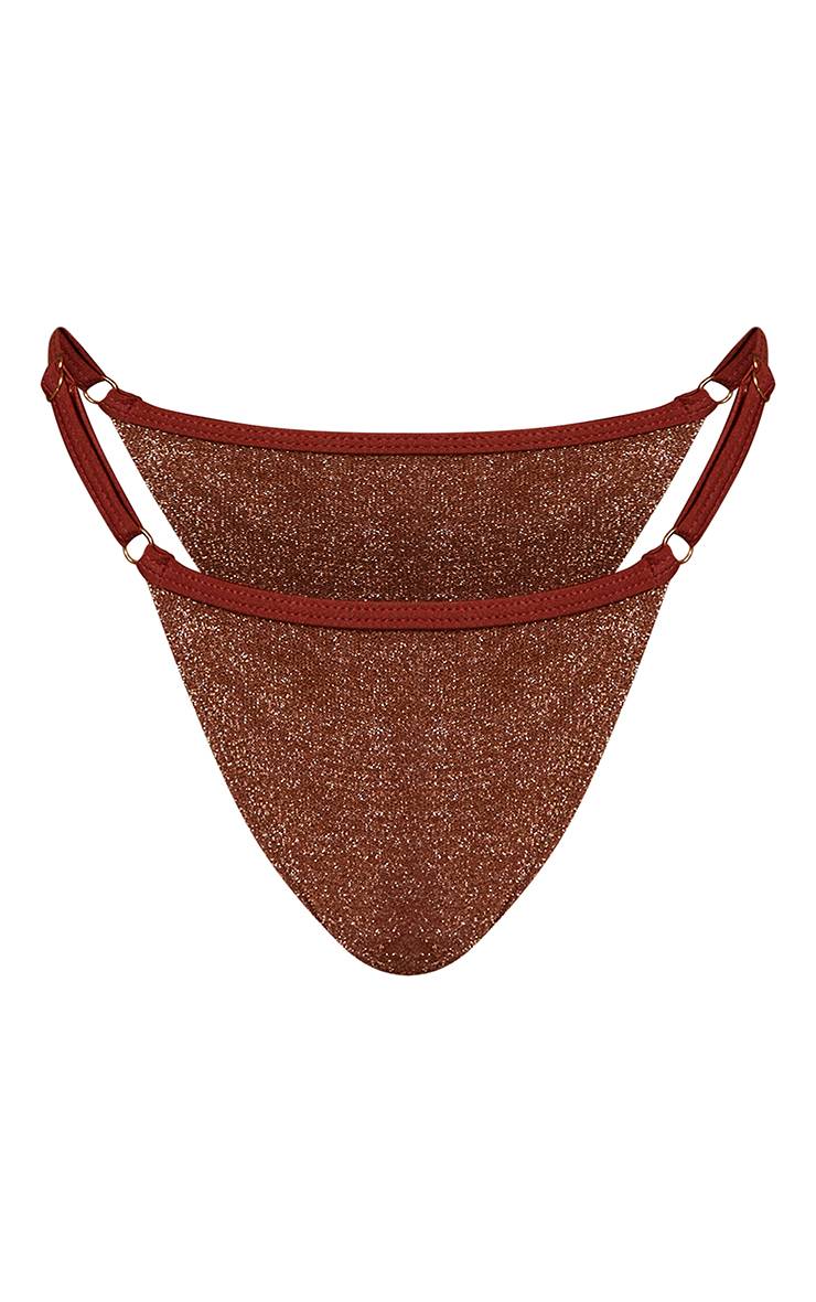 Bronze Bas De Bikini Tanga Lurex