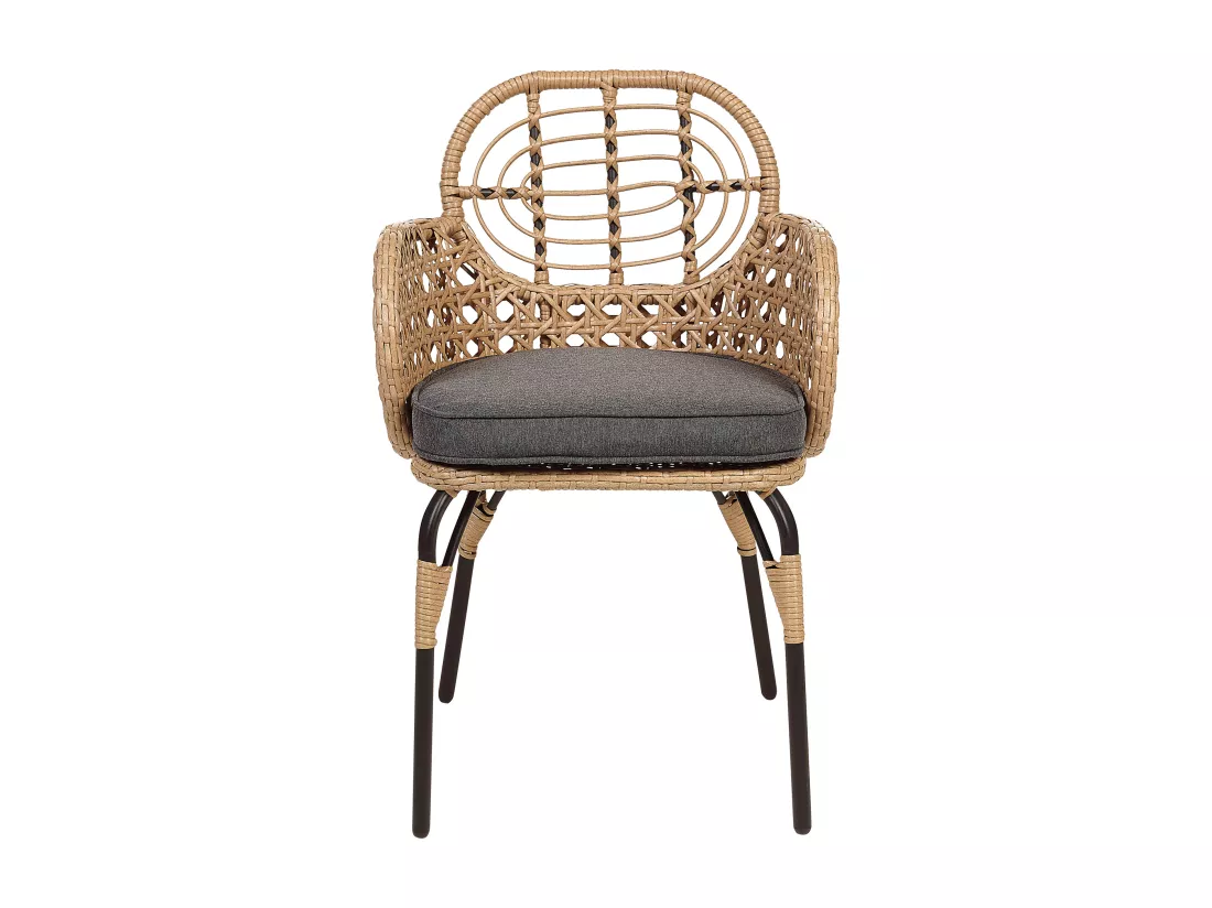Lot de 6 chaises de jardin avec coussins PRATELLO Naturel