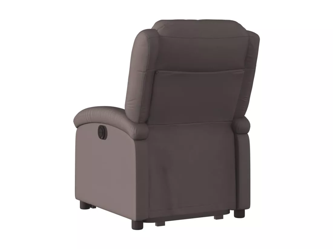 Fauteuil inclinable marron foncé cuir véritable