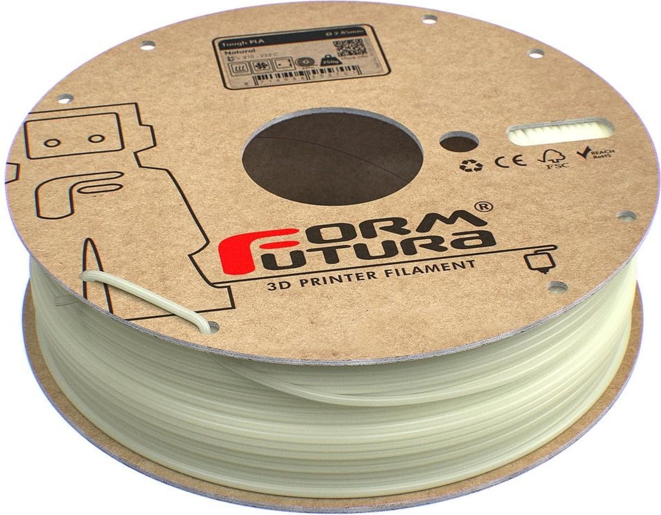 FormFutura  Tough PLA Natural, 1,75 mm / 750 g    PLA Filament mit hervorragende Festigkeit in Natur
