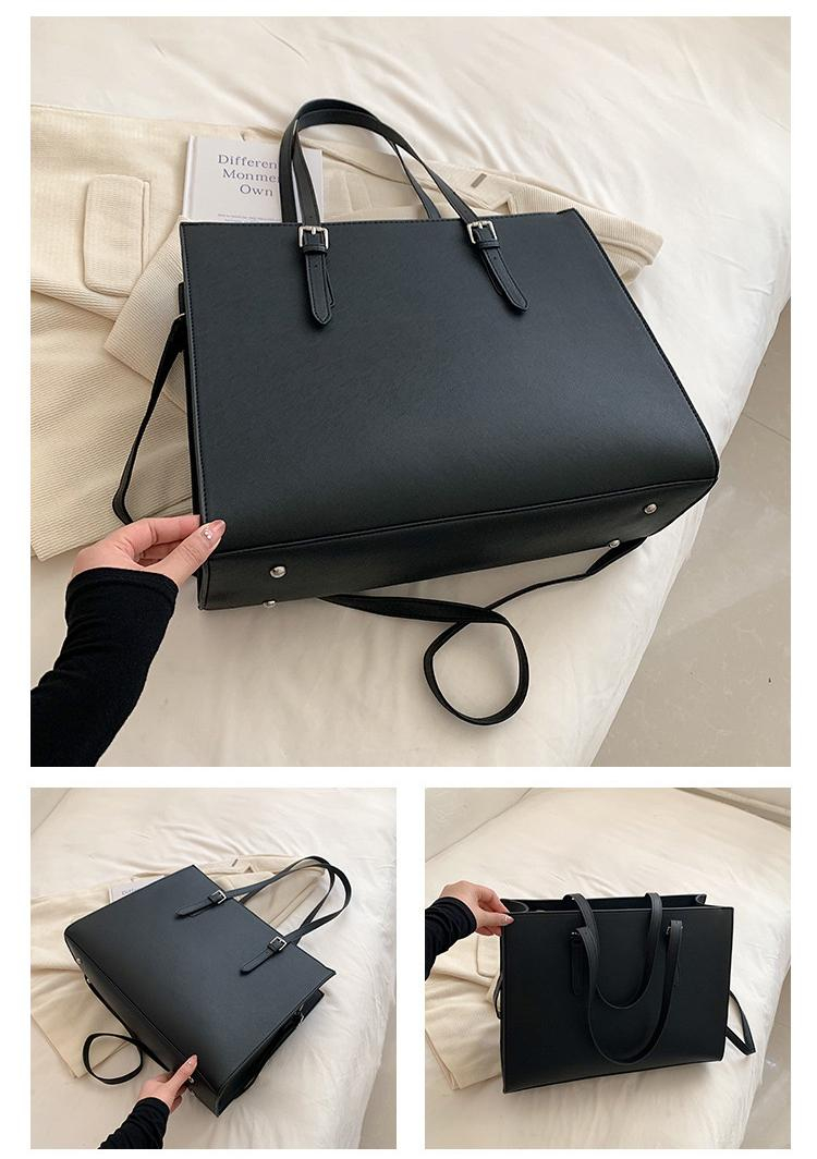 (42x32x13cm) Damen Leder Handtasche Fashion Shopper Umhängetasche mit Laptop Fach bis 15.6