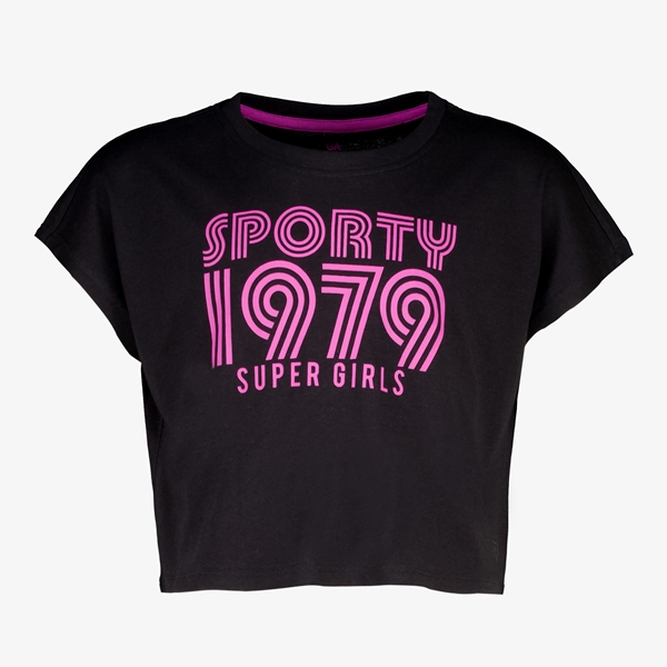 Osaga meisjes sport T-shirt cropped zwart