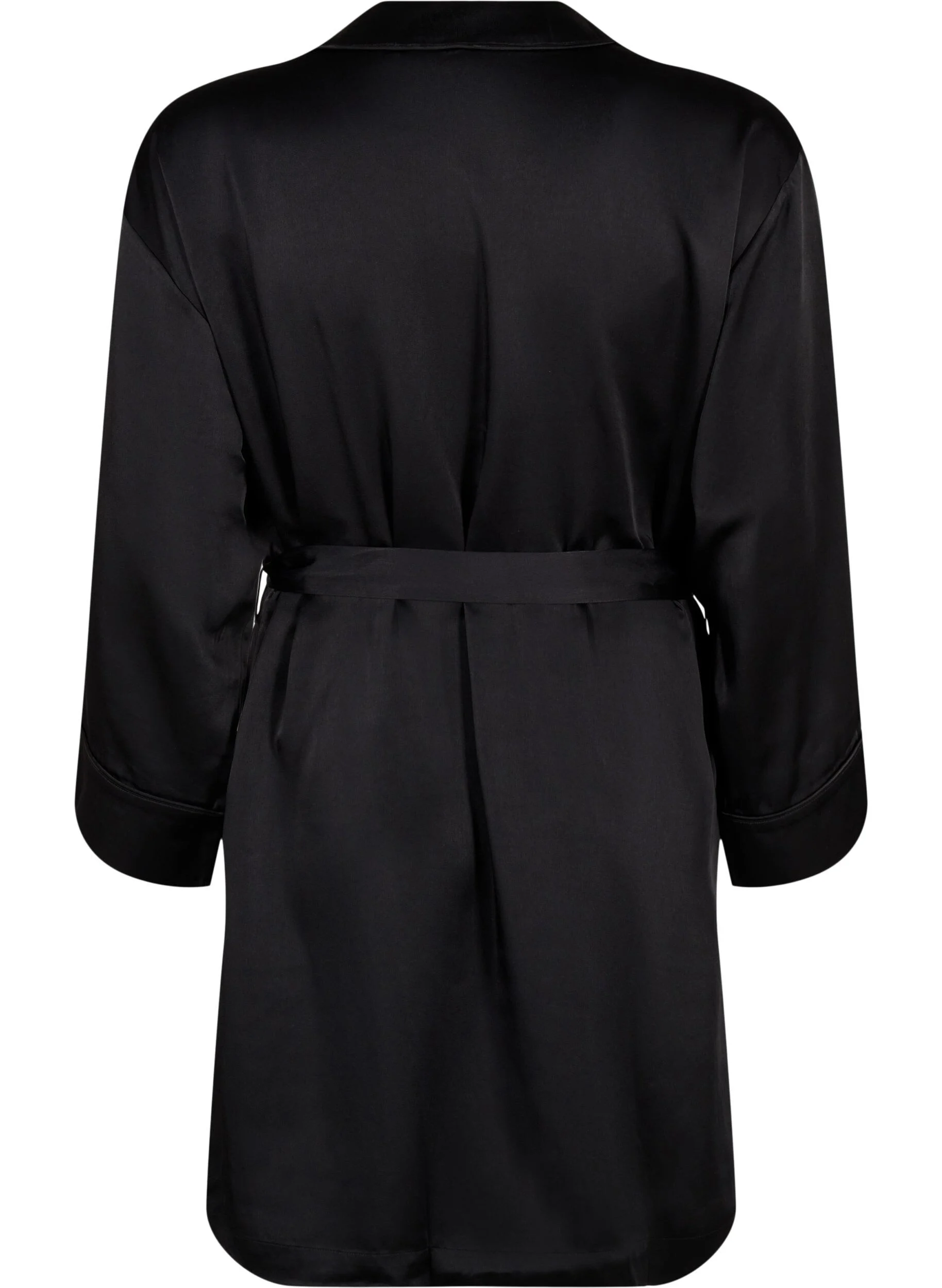 Satin kimono med bælte