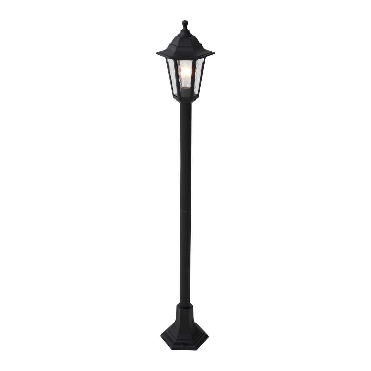 Klassieke buitenpaal zwart 122cm IP44 - New Haven Hammered