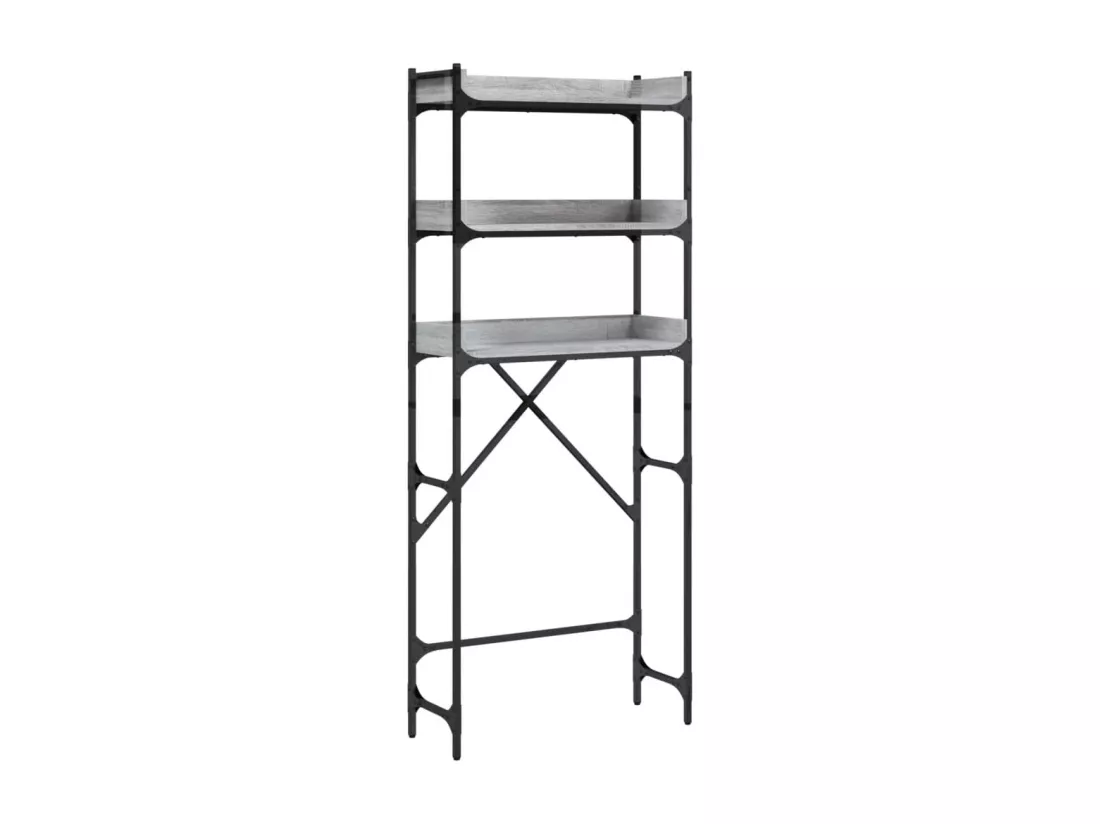 Étagère de lave-linge sonoma gris 67x25x163 cm bois ingénierie