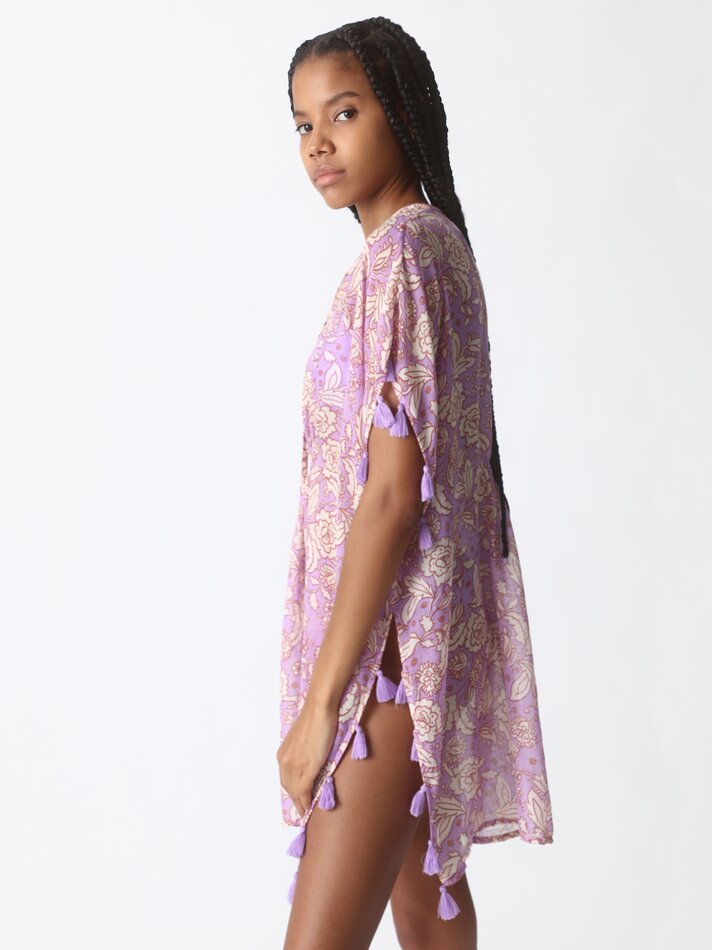 Caftan com franjas - Malva
