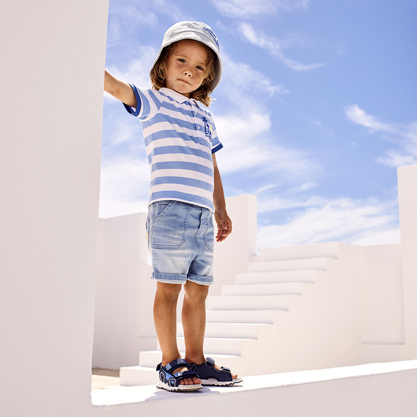 Bermuda effet jean à poche printée pour bébé garçon