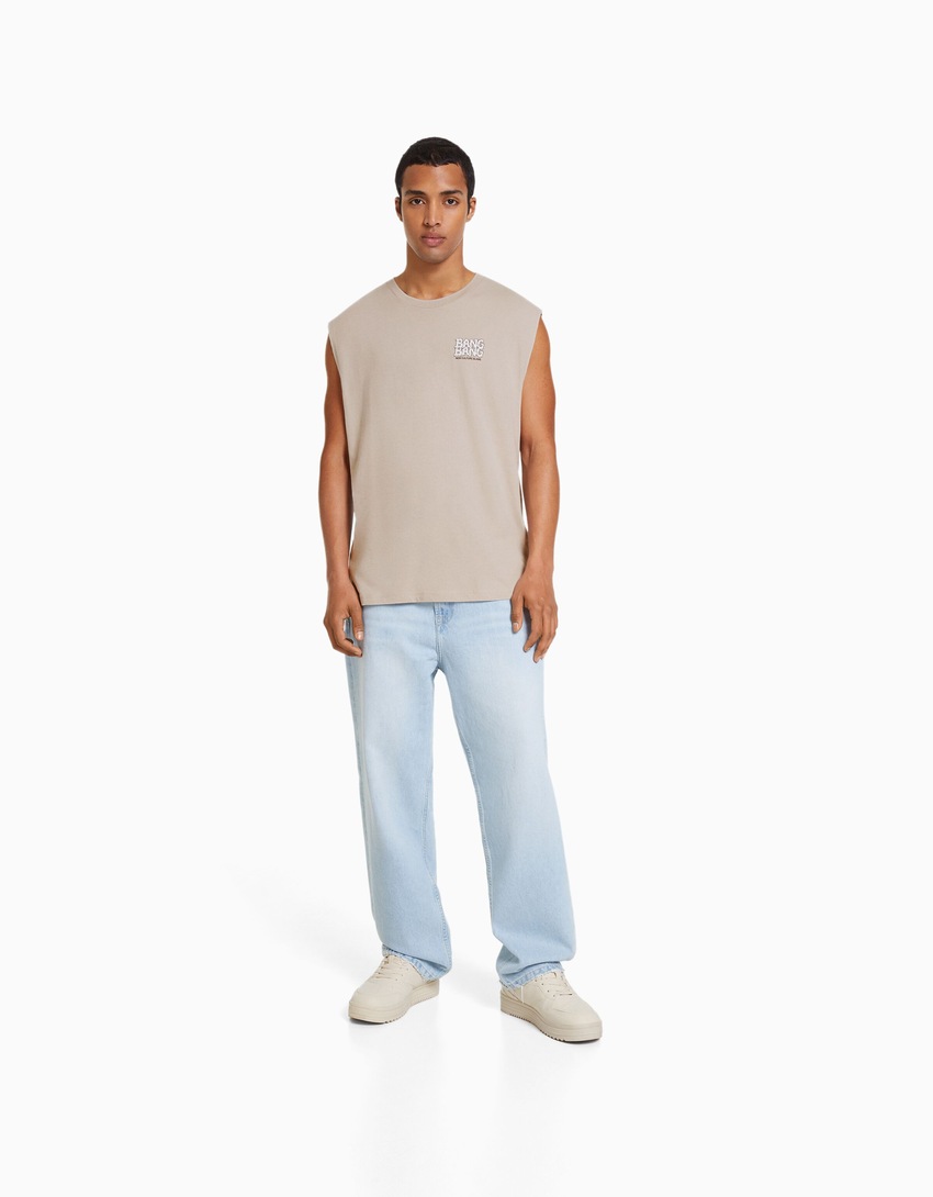 Camiseta sem mangas estilo operário