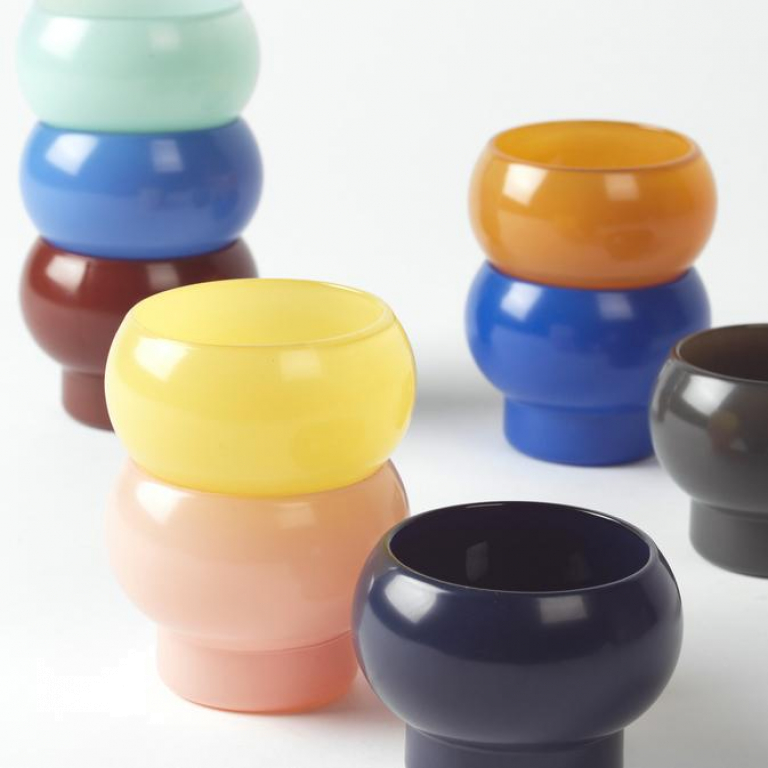 Broste Copenhagen Agathe waxinelichthouder set van 3 yellow blush