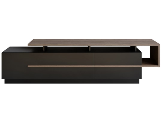 CONCEPT1 - Meuble TV Pia - Noir, Noyer 180 x 46,4 x 38,9