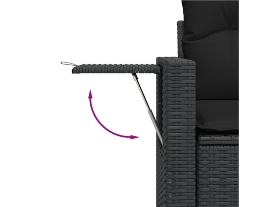 VIDAXL - Salon extérieur Salon de jardin 9 pcs avec coussins noir résine tressée