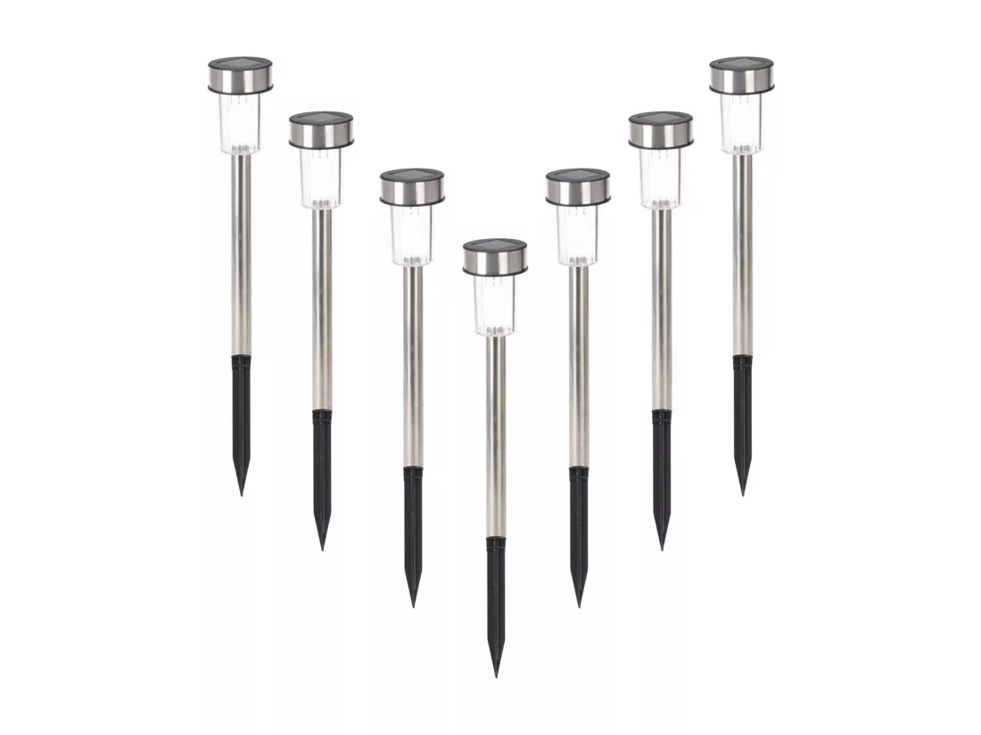 Well Home Set de 7 lampes solaires Ø4,6cm en inox