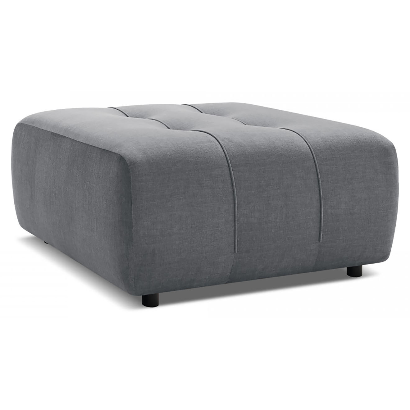 Bobochic Pouf en Velours Arsène gris foncé - 100x100x45 cm