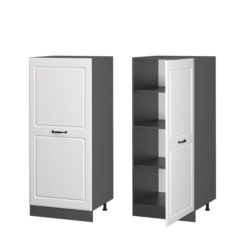 Vicco Backofenumbauschrank Küchenschrank Küchenzeile R-Line Landhaus 60 cm Anthrazit Weiß große Tür