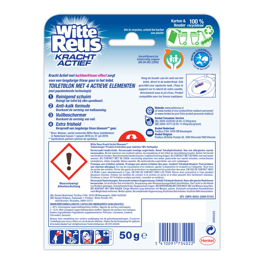 Witte Reus Toiletblok Kracht Actief Bloesem