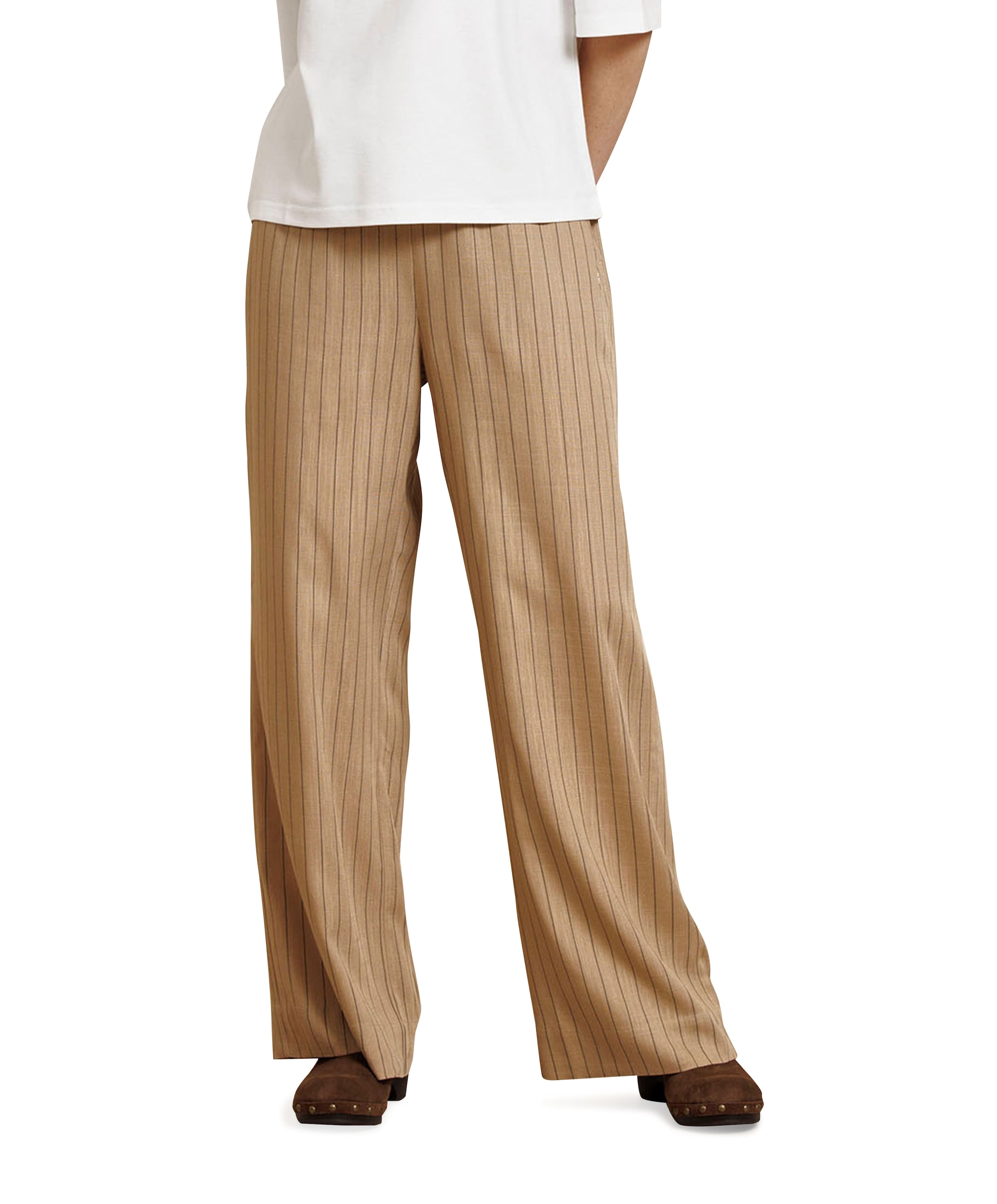 Studio Anneloes Devine stripe dames broek beige
