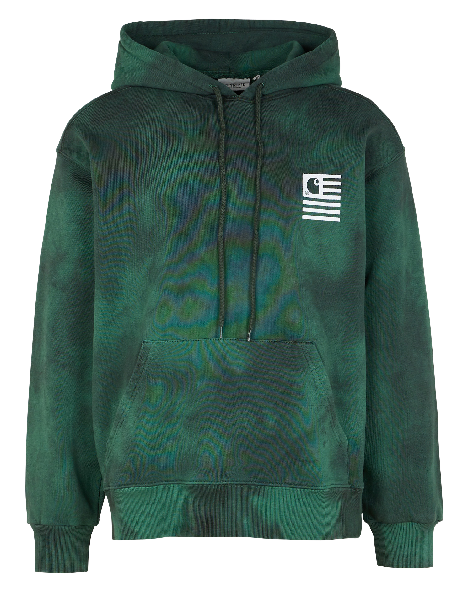 CHROMO - Sweat à capuche regular-fit sérigraphié en coton | Vert