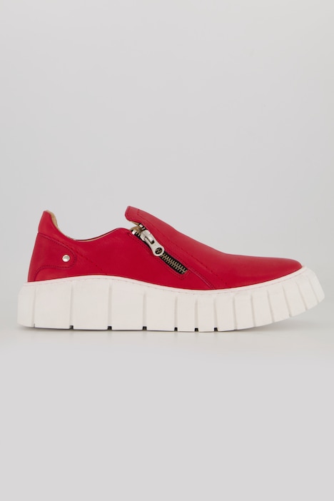 Leder-Slip-Ons, Zipper, Wechselfußbett, Komfortweite