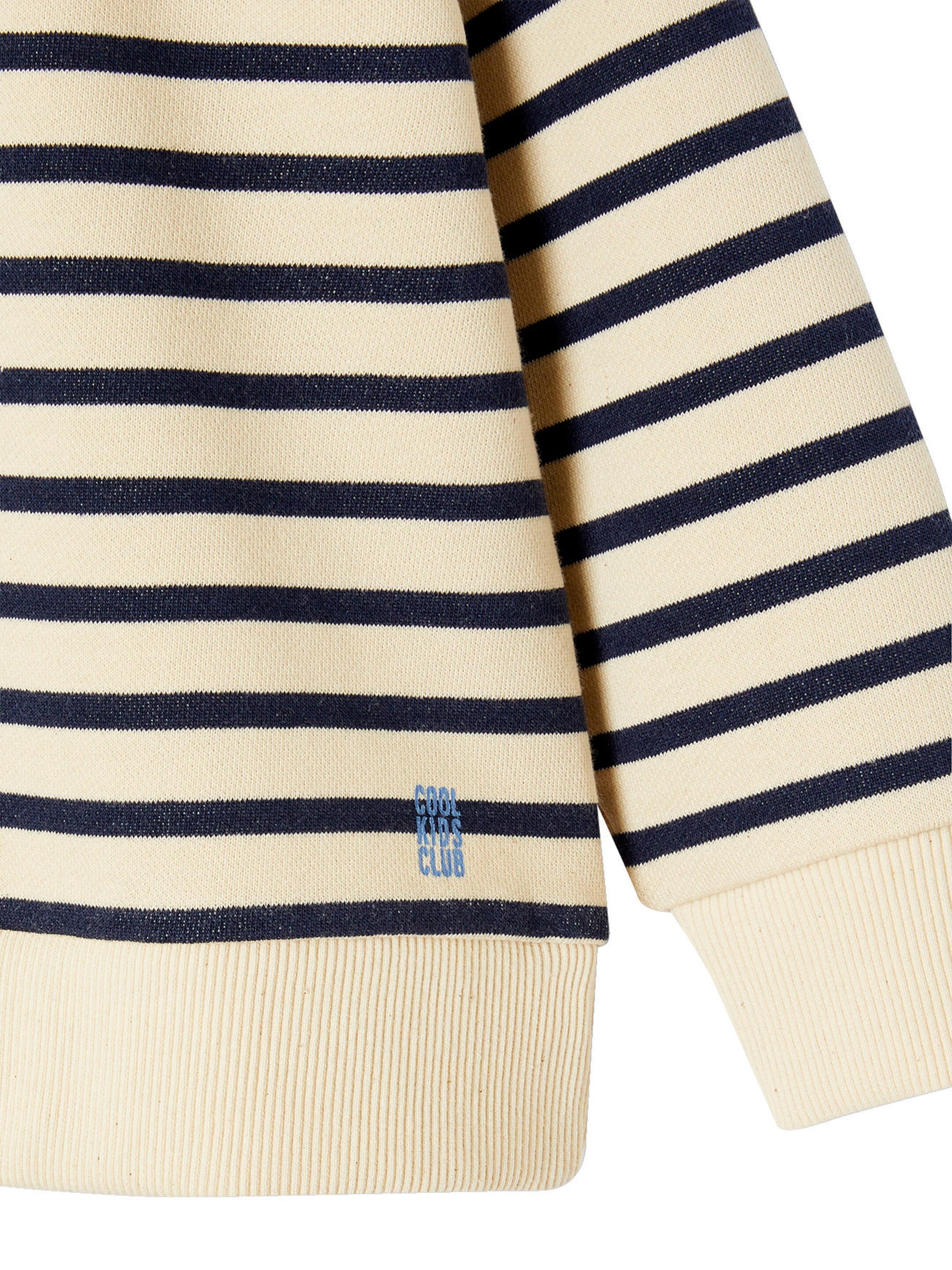 Vertbaudet Gestreiftes Jungen Kapuzensweatshirt marine