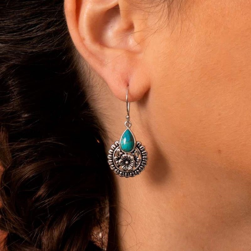 Boucles d'oreilles argent massif et pierre naturelle