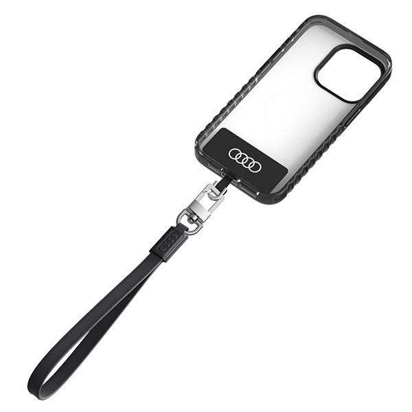 (28cm) Universal Leder Handykette Lanyard Handgelenkschlaufe   1x Einlage (AU-HSLSL-GT/D1-BK) - Schwarz